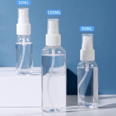 赫孜酒精迷你喷瓶消毒喷雾瓶分装瓶细雾小喷瓶喷水喷雾器补水喷壶 透明色 5个装50毫升